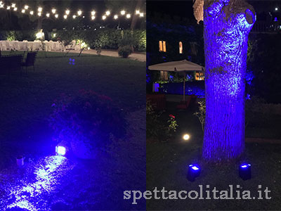 Illuminazione ambientale per feste private in Toscana